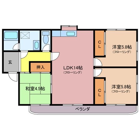 第２シャトーナツヤマの物件間取画像